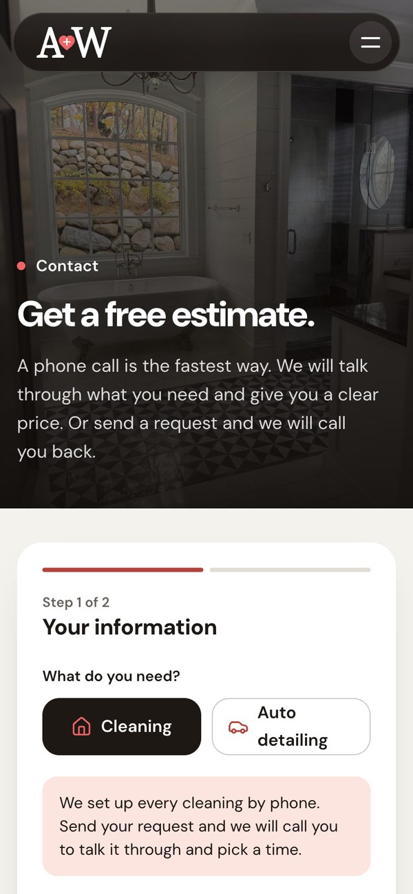 Estimate request on a phone
