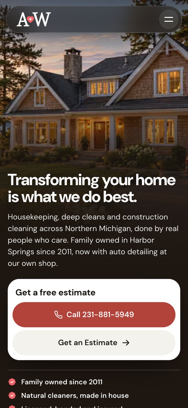Homepage on a phone
