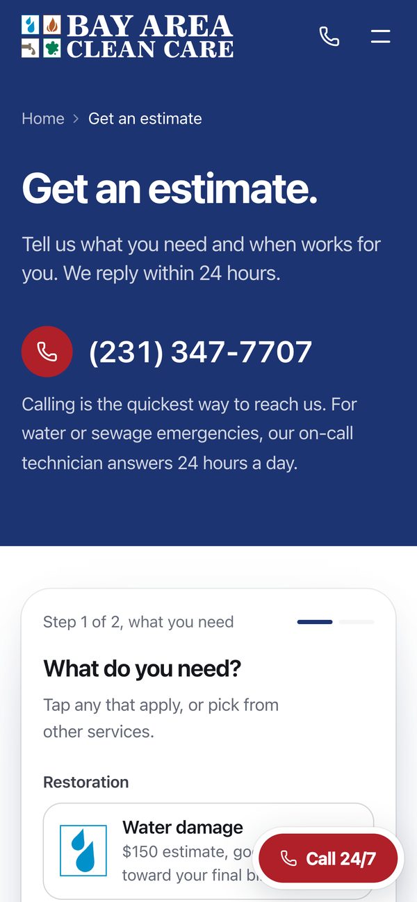 Estimate request on a phone