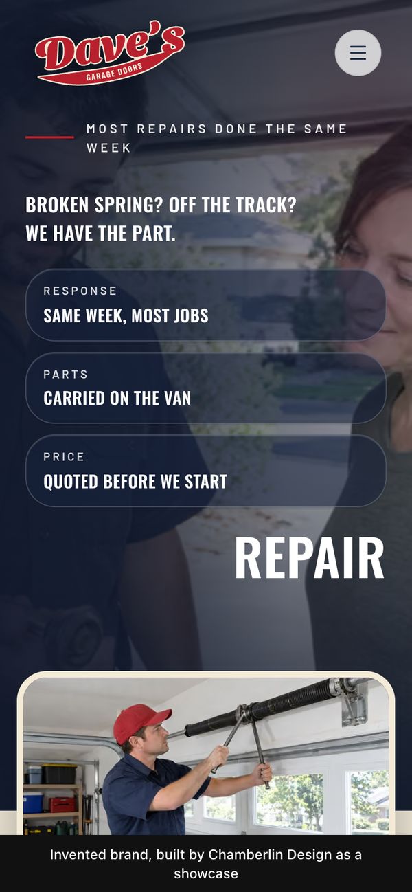Repair page on a phone