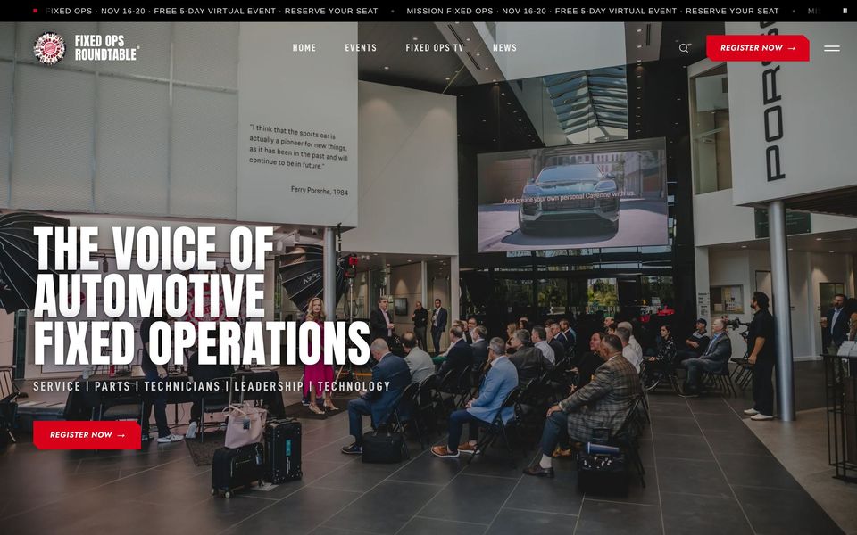 Fixed Ops Roundtable website home page