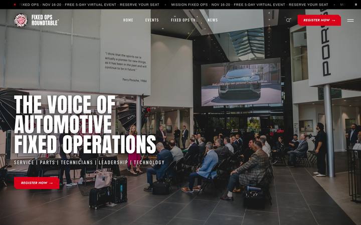 Fixed Ops Roundtable website home page