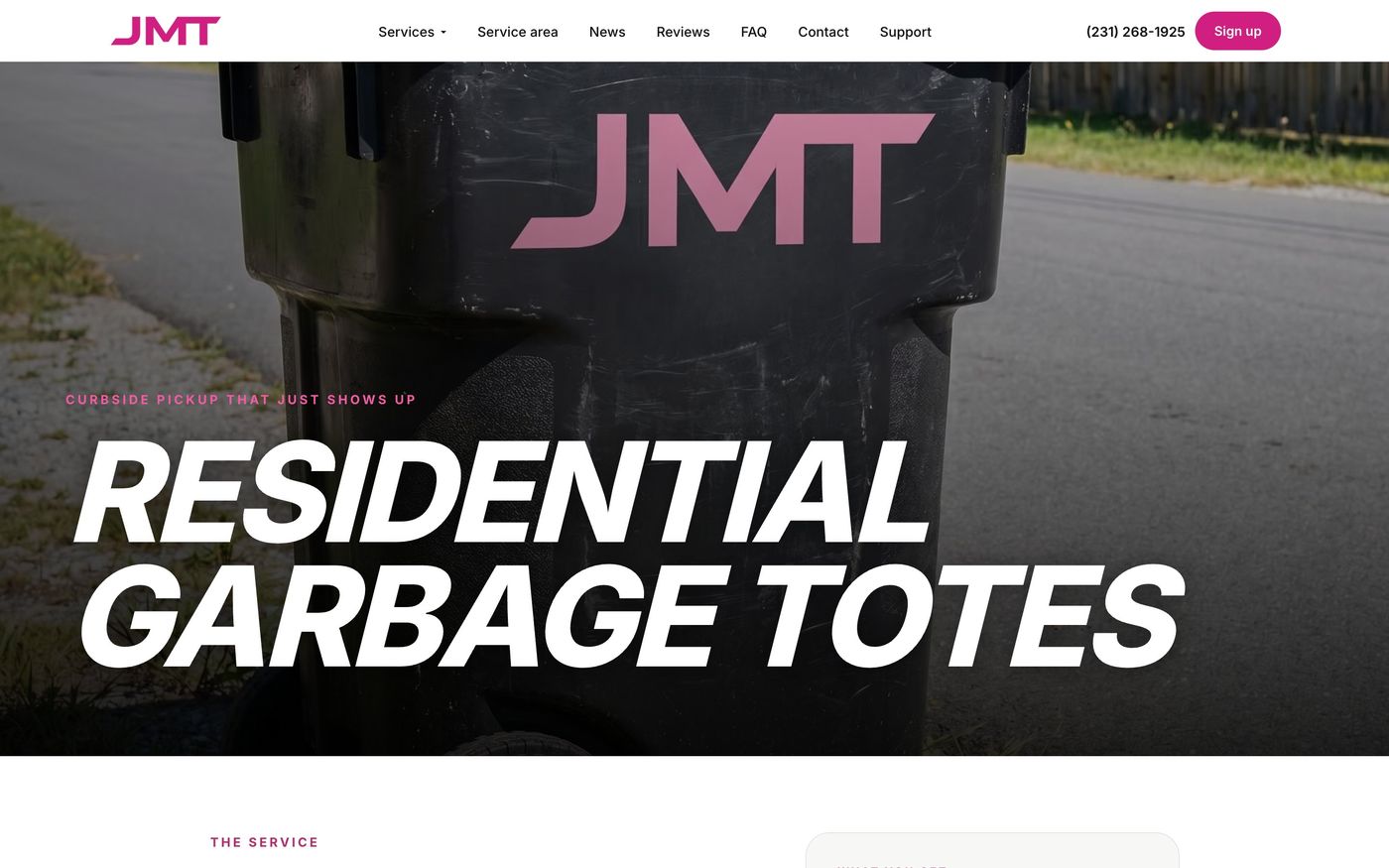 The residential garbage tote page