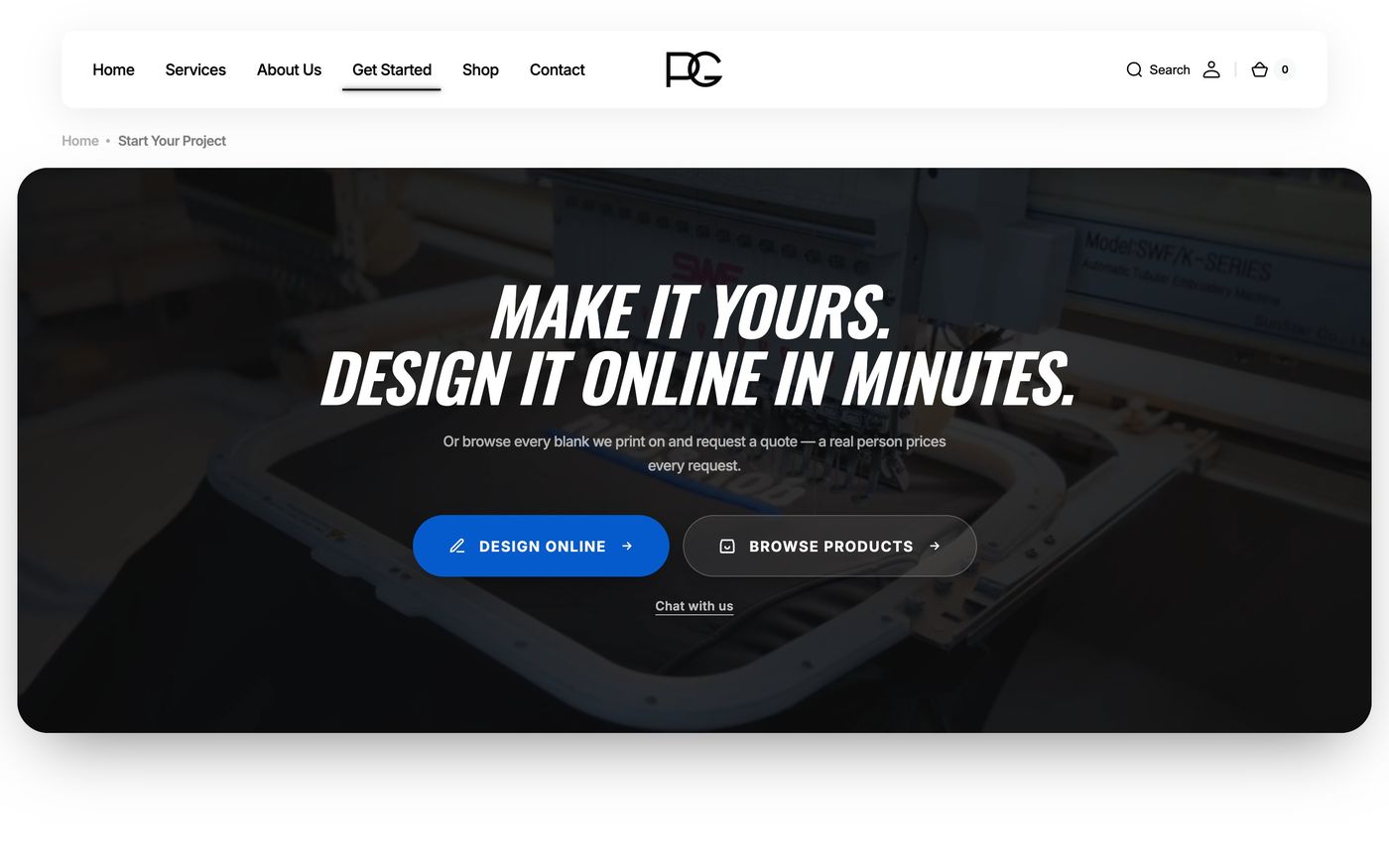 The start page: Make it yours, design it online in minutes