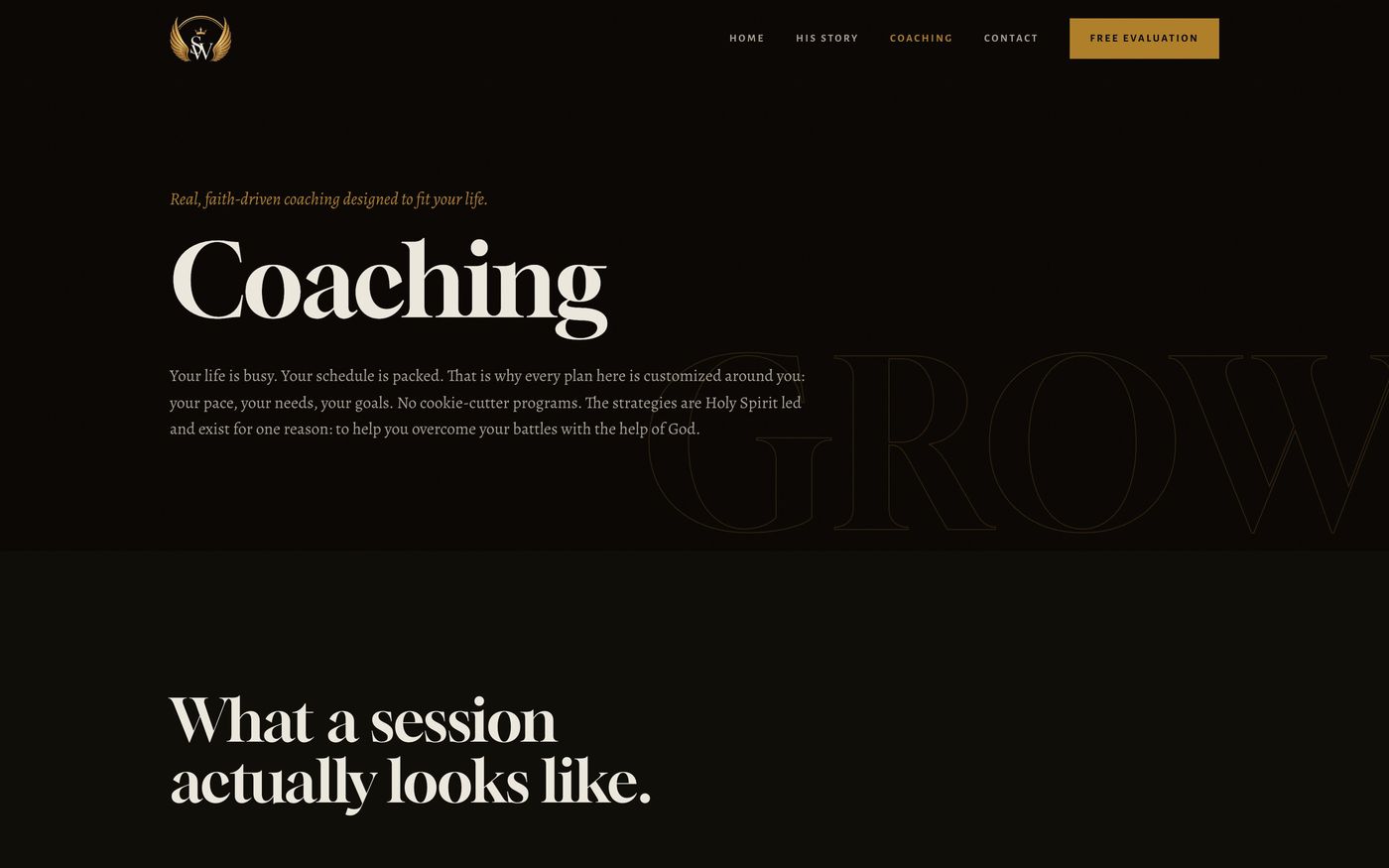 The coaching page header