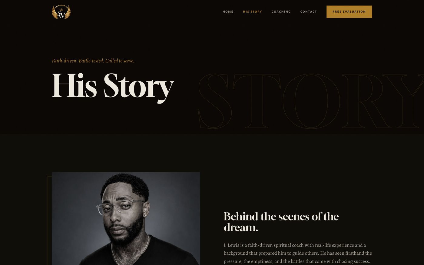 The His Story page header
